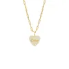 Pave Love Heart Paperclip Necklace sold by Adina Eden's