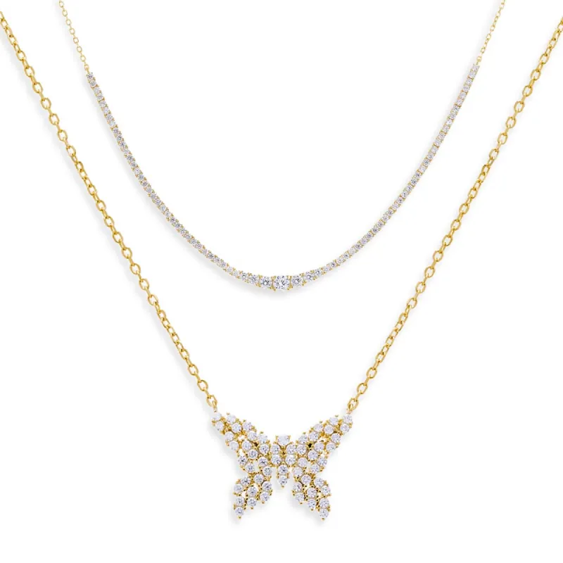 Butterfly Bling Necklace Combo Set sold by Adina Eden's
