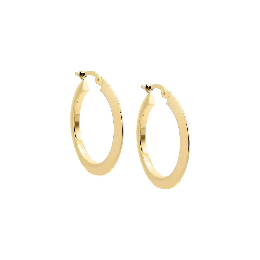 Solid Thin Round Hoop Earring 14K sold by Adina Eden's