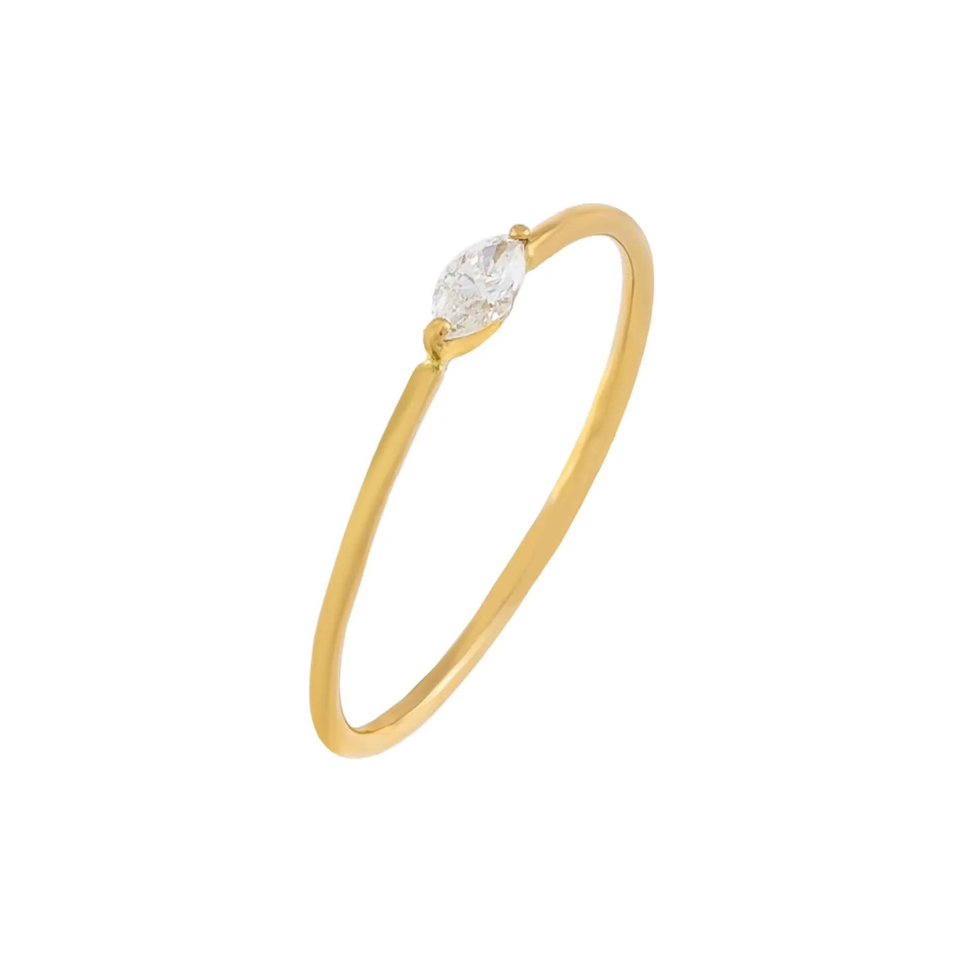 Diamond Marquise Dainty Ring 14K sold by Adina Eden's