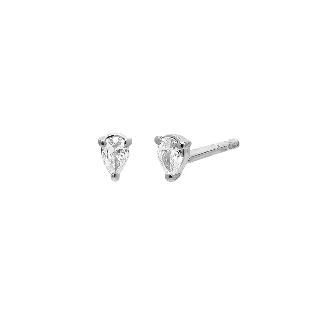 Diamond Pear Stone Stud Earring 14K sold by Adina Eden's product image thumbnail 5