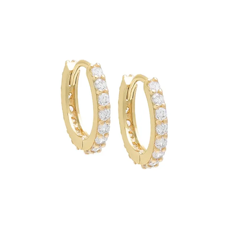 CZ Huggie Earring 14K sold by Adina Eden's