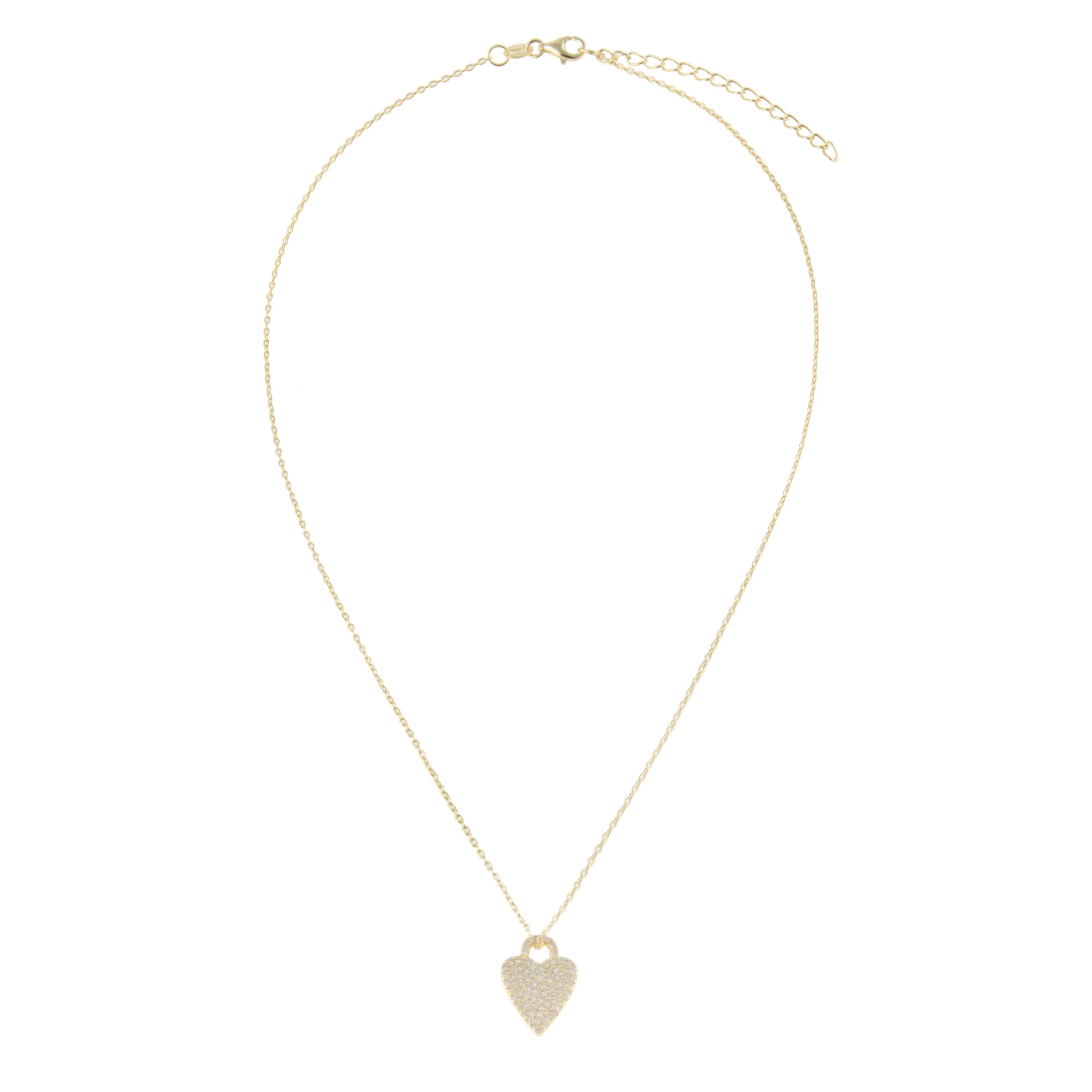 Pavé Heart Charm Necklace sold by Adina Eden's product image thumbnail 3