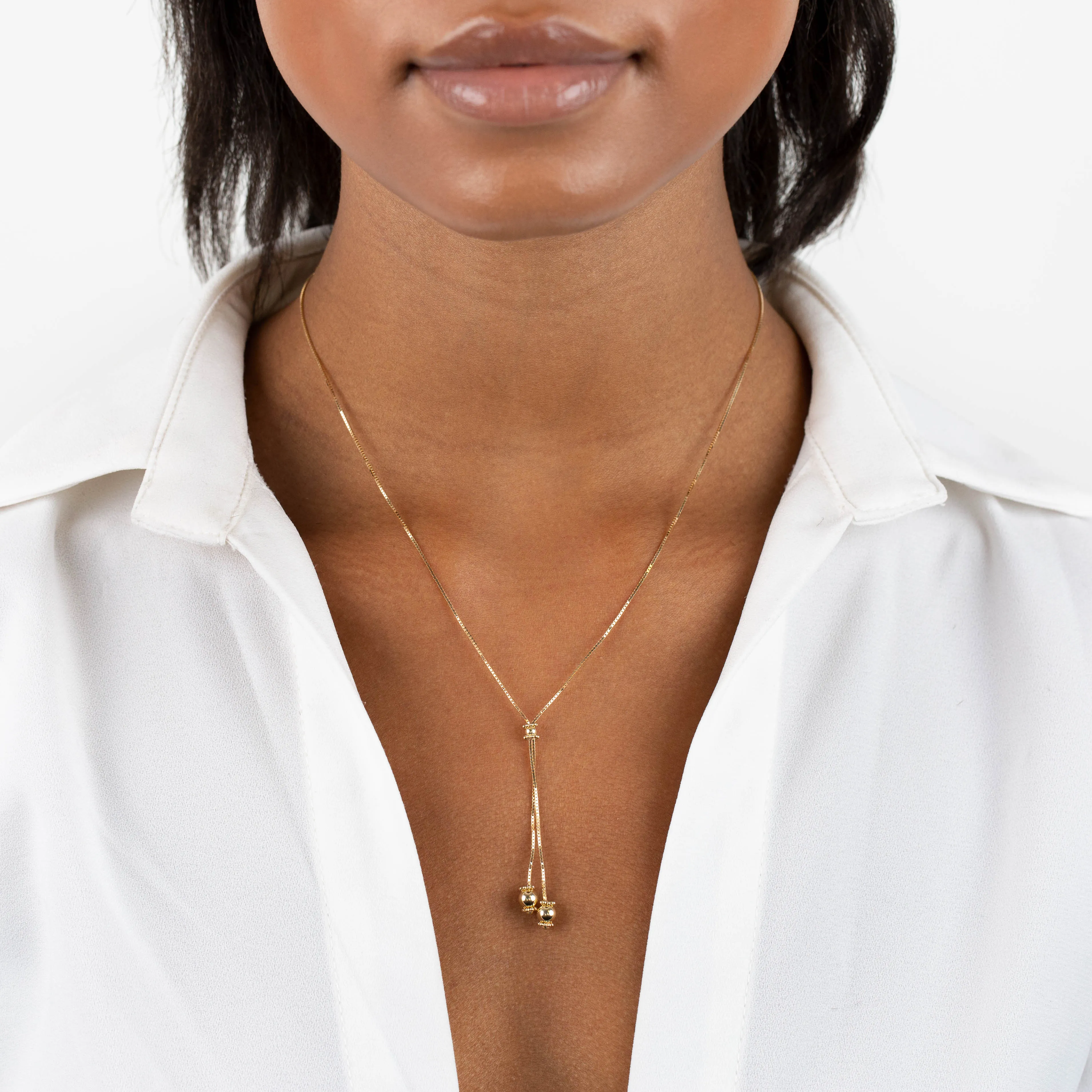 Box Chain Charms Lariat 14K sold by Adina Eden's product image thumbnail 2