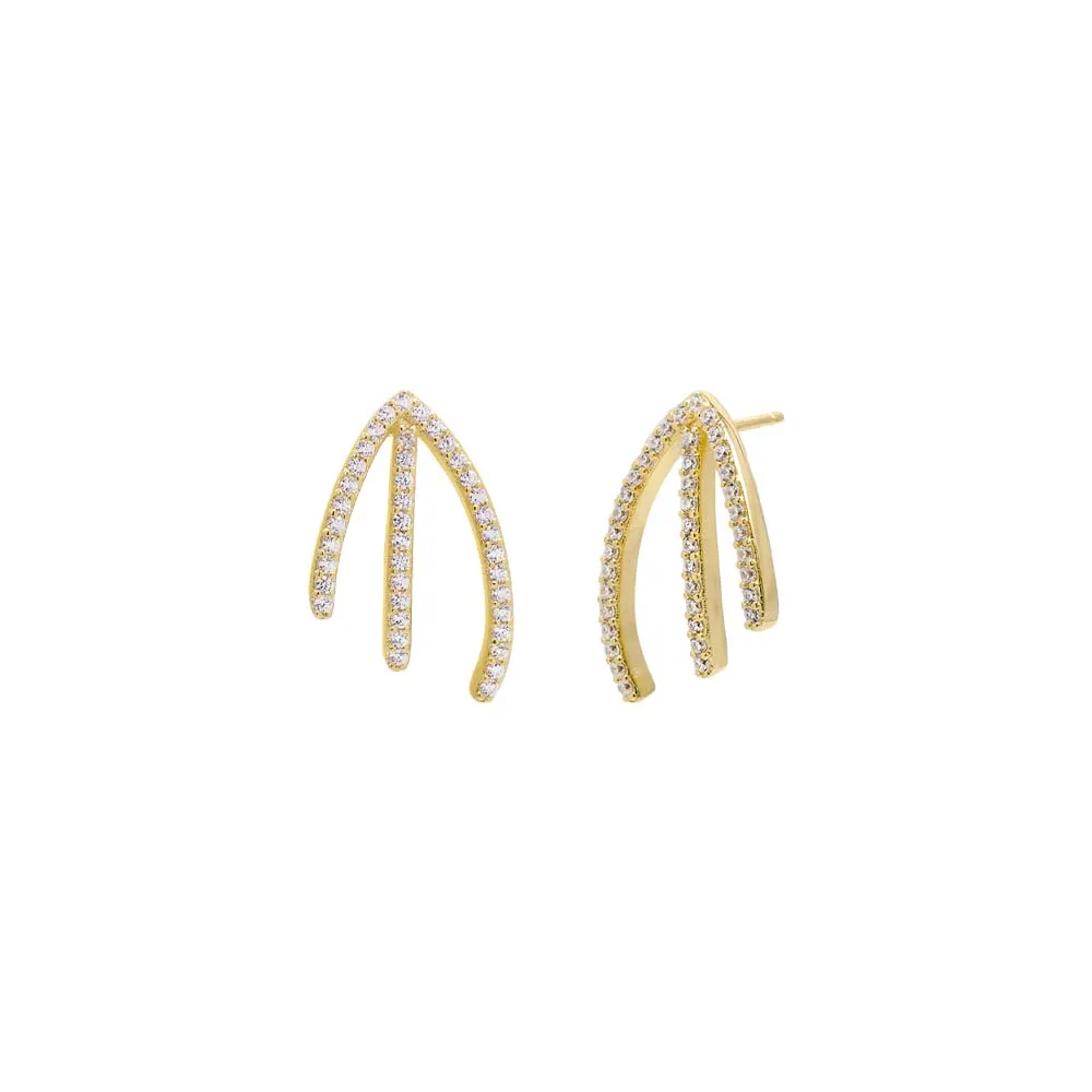Pave Triple Cage Ear Climber Earring sold by Adina Eden's