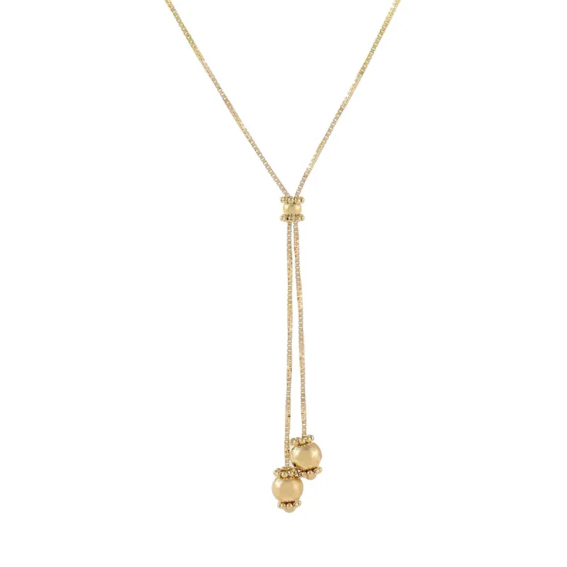 Box Chain Charms Lariat 14K sold by Adina Eden's