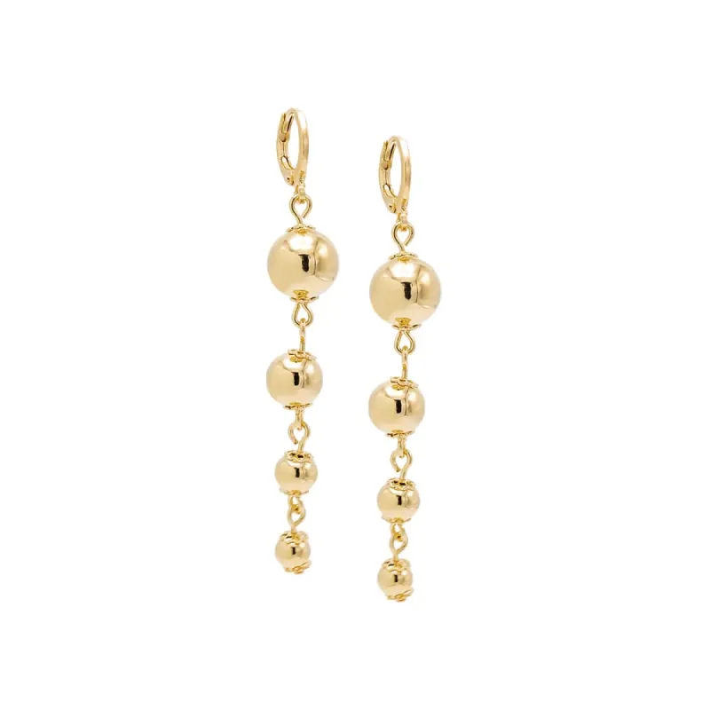 Graduated Ball Chain Drop Huggie Earring sold by Adina Eden's