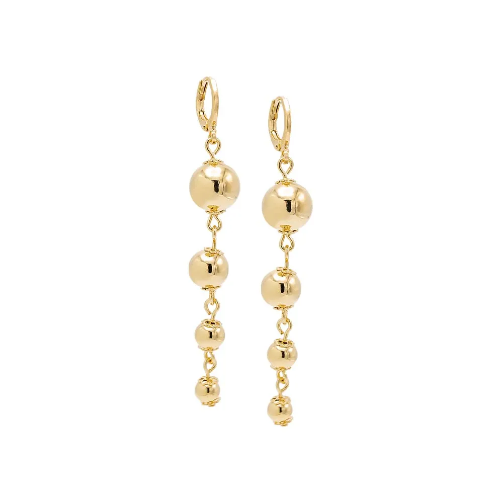 Graduated Ball Chain Drop Huggie Earring sold by Adina Eden's