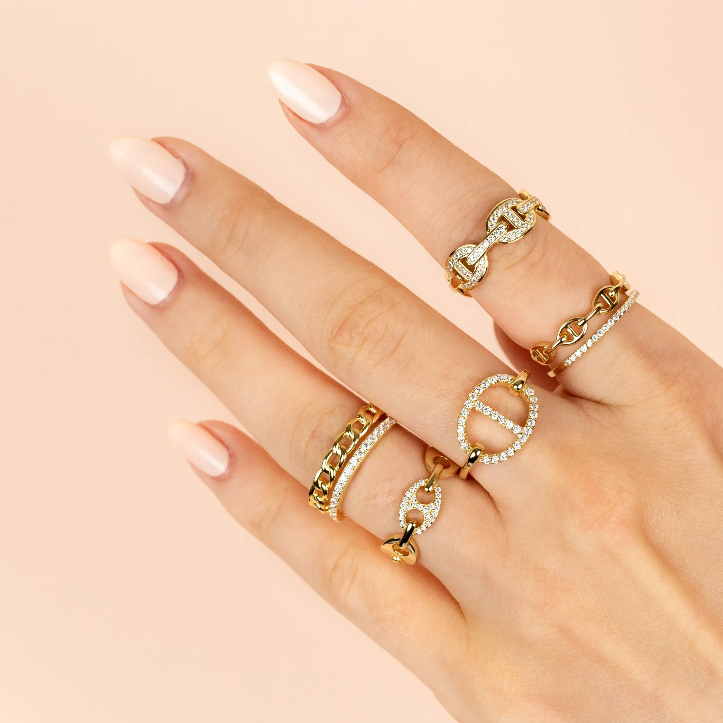 CZ x Solid Mariner Link Ring sold by Adina Eden's product image thumbnail 2