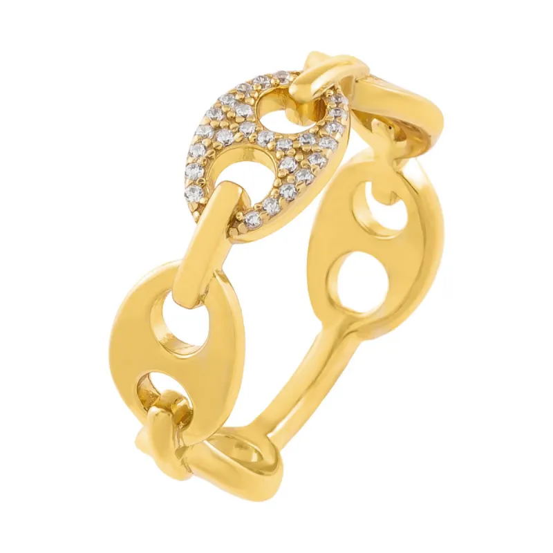 CZ x Solid Mariner Link Ring sold by Adina Eden's