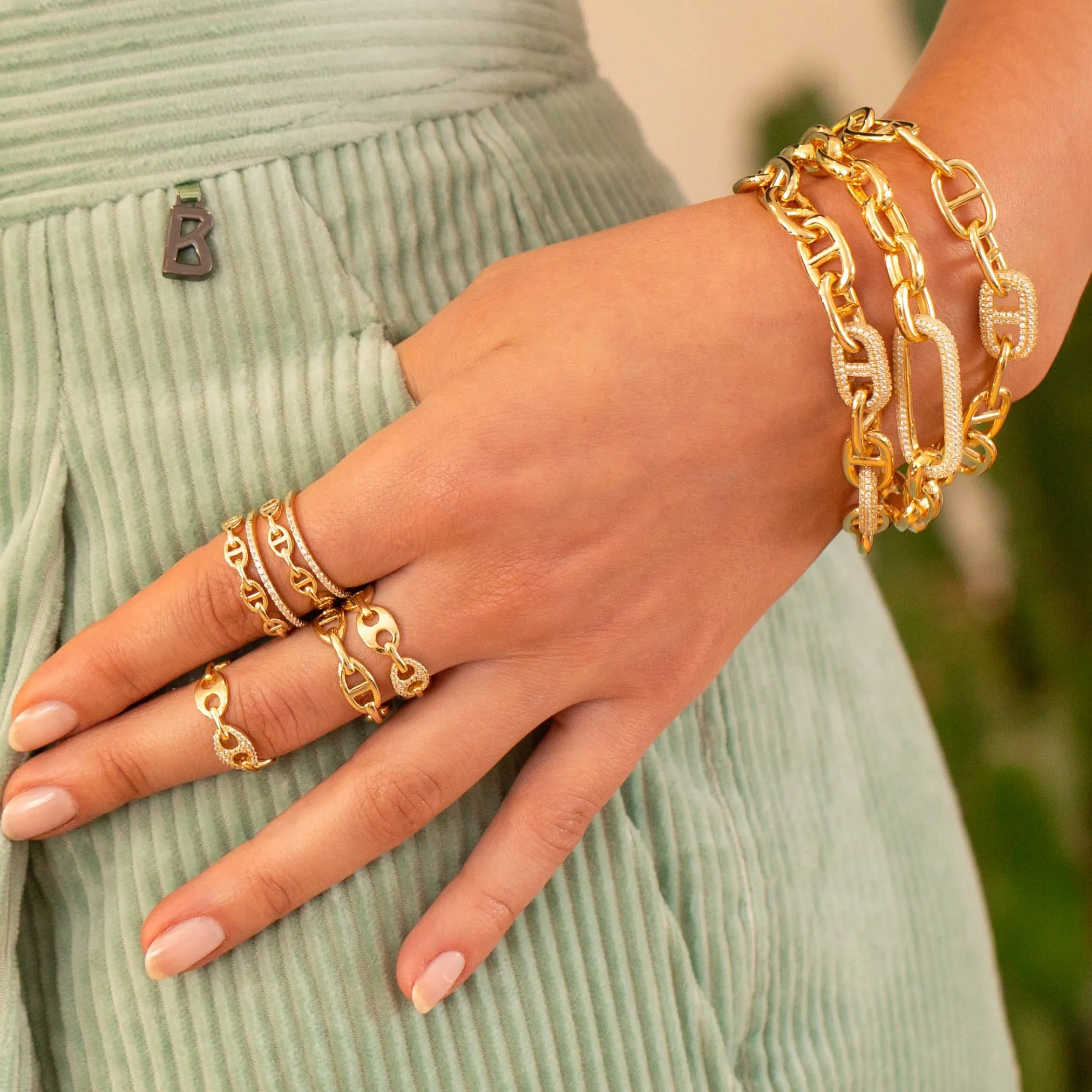 CZ x Solid Mariner Link Ring sold by Adina Eden's product image thumbnail 3