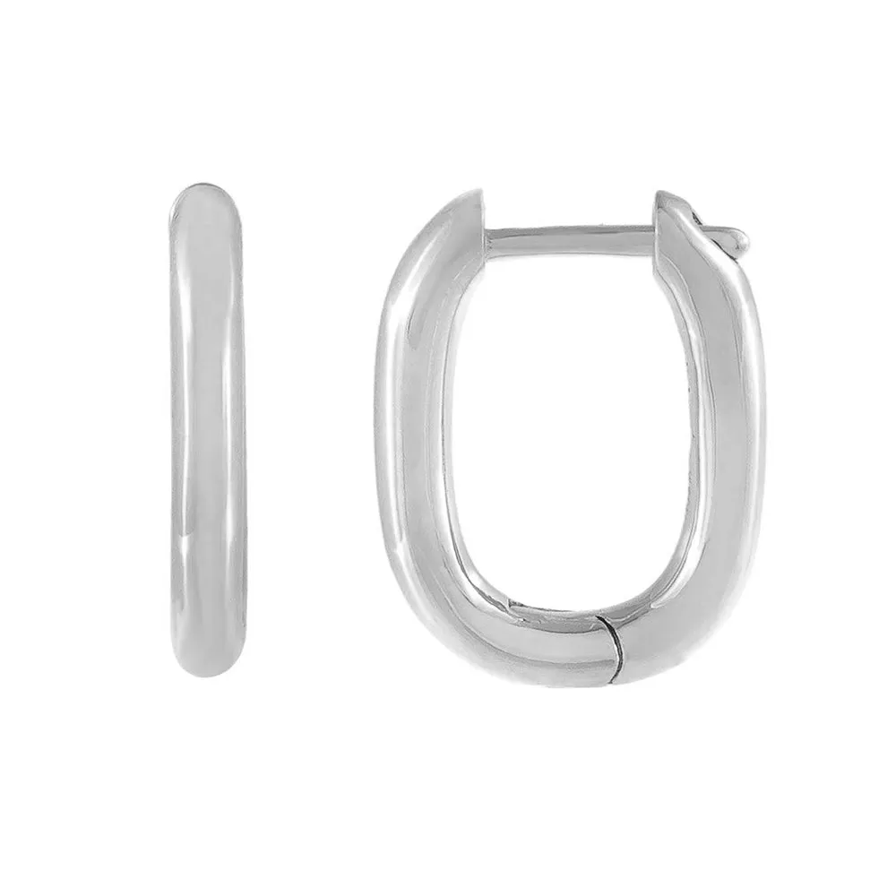 Solid Oval Huggie Earring sold by Adina Eden's product image thumbnail 2
