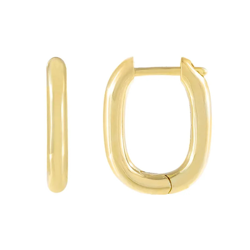 Solid Oval Huggie Earring sold by Adina Eden's
