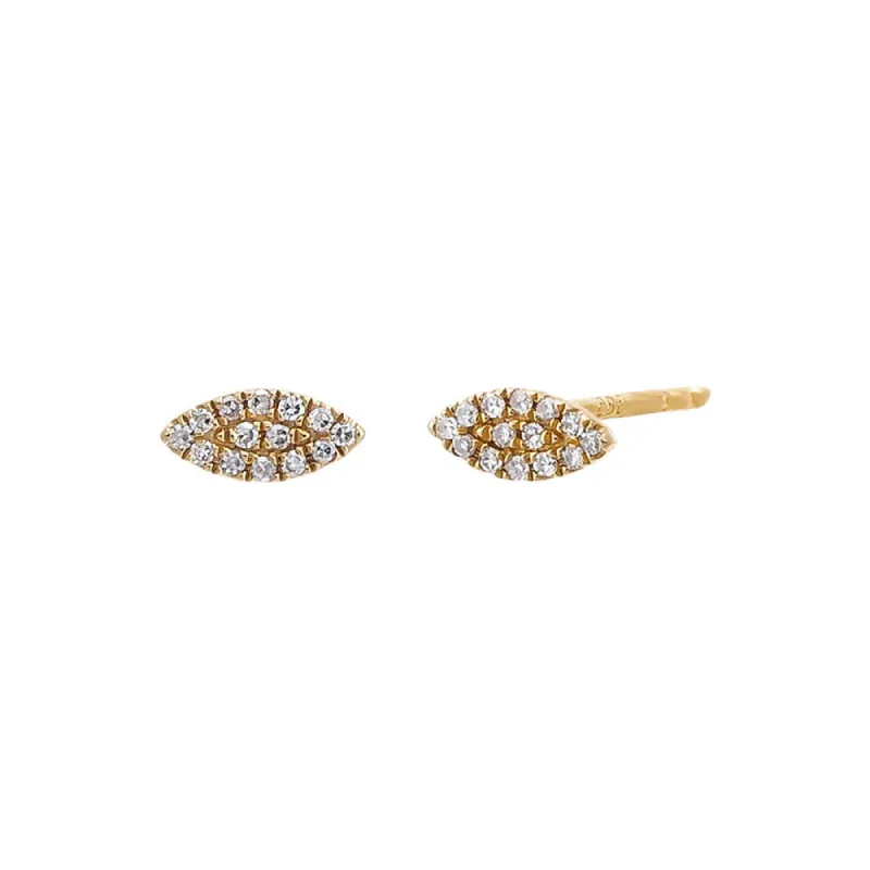 Diamond Pave Marquise Stud Earring 14K sold by Adina Eden's