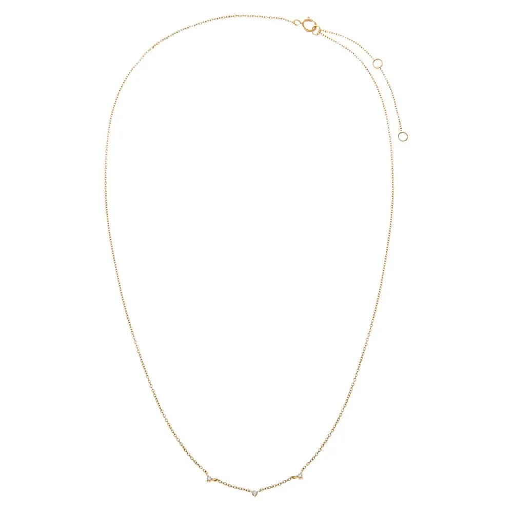 Diamond Trio Solitaire Embedded Necklace 14K sold by Adina Eden's product image thumbnail 3