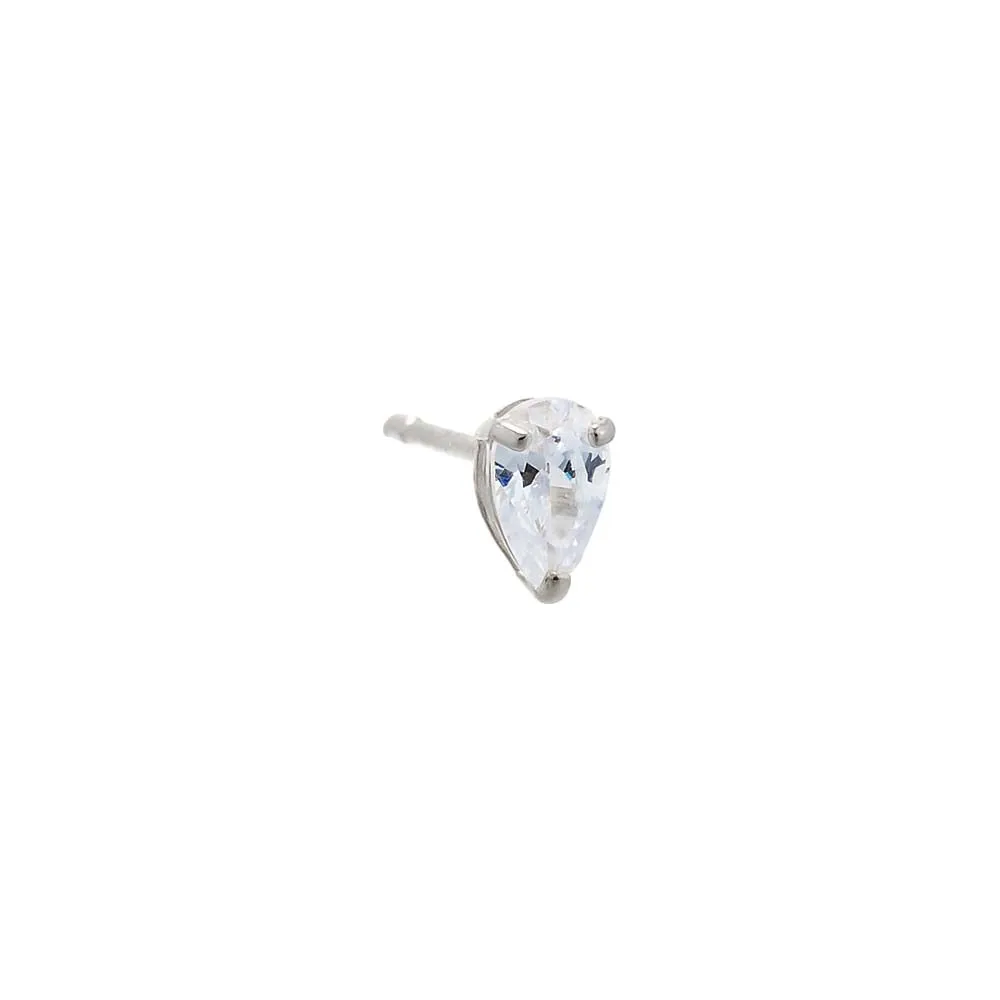 CZ Pear Shape Stud Earring 14K sold by Adina Eden's product image thumbnail 3
