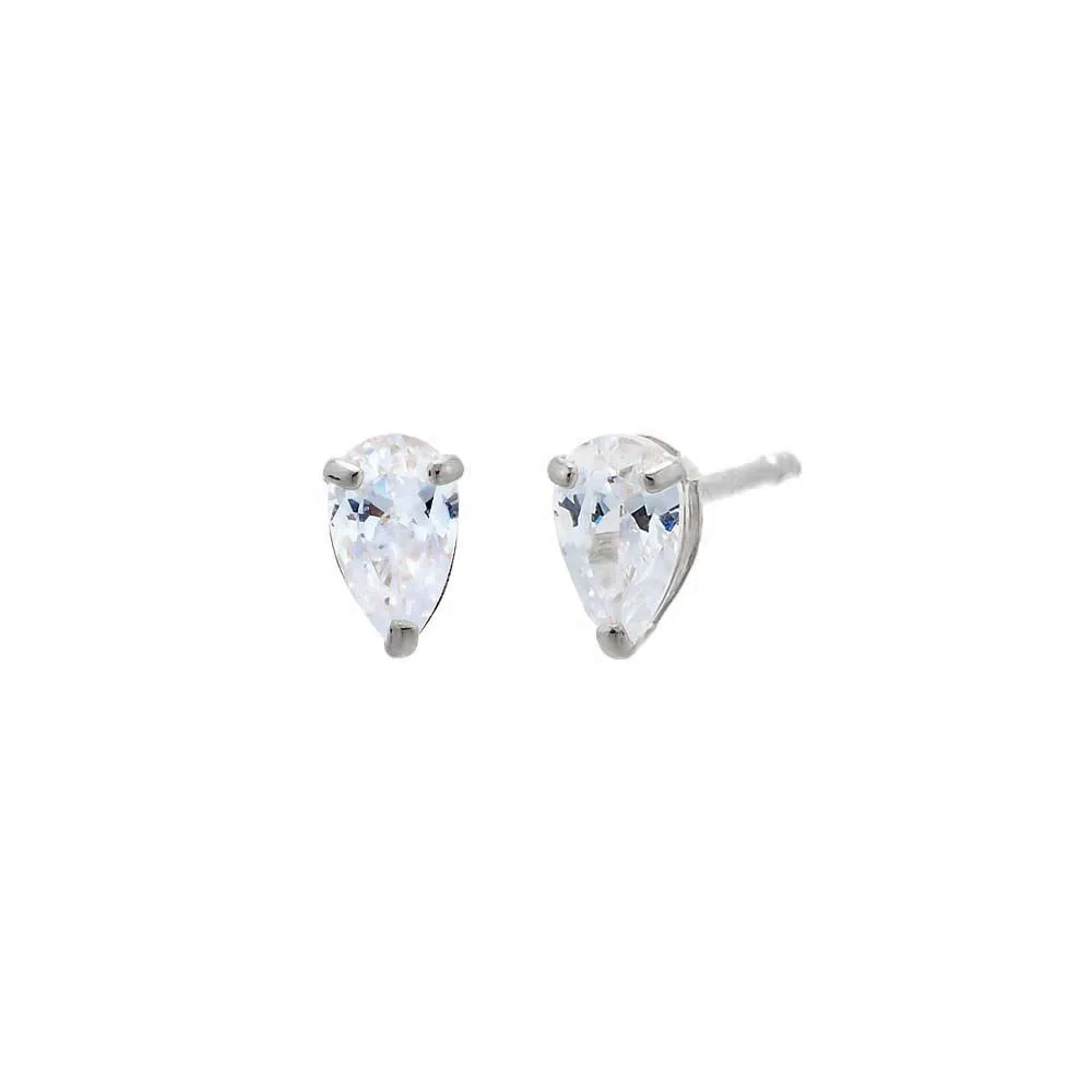 CZ Pear Shape Stud Earring 14K sold by Adina Eden's product image thumbnail 4