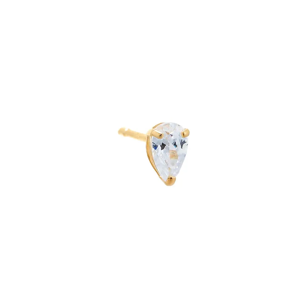 CZ Pear Shape Stud Earring 14K sold by Adina Eden's product image thumbnail 2