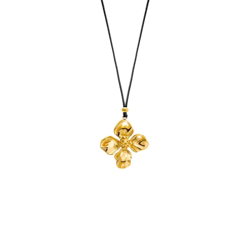 Flower Statement Rope Adjustable Necklace sold by Adina Eden's