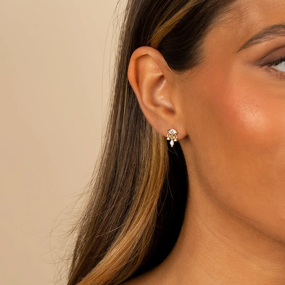 Tiny CZ Shaker Stud Earring sold by Adina Eden's product image thumbnail 4