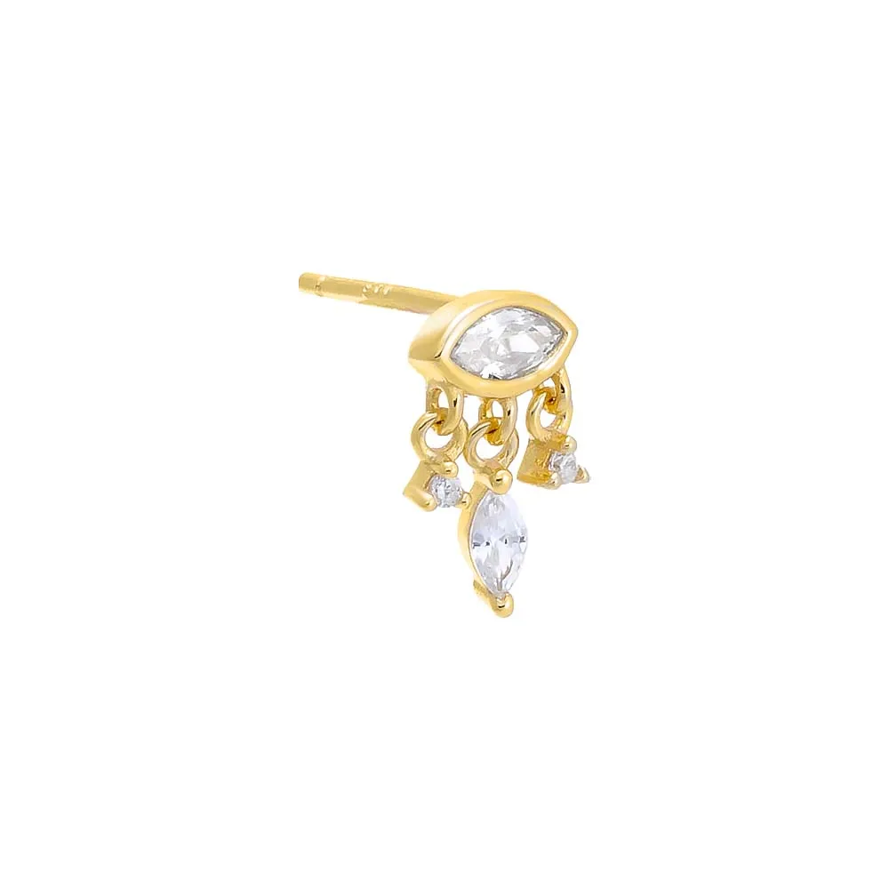 Tiny CZ Shaker Stud Earring sold by Adina Eden's product image thumbnail 3
