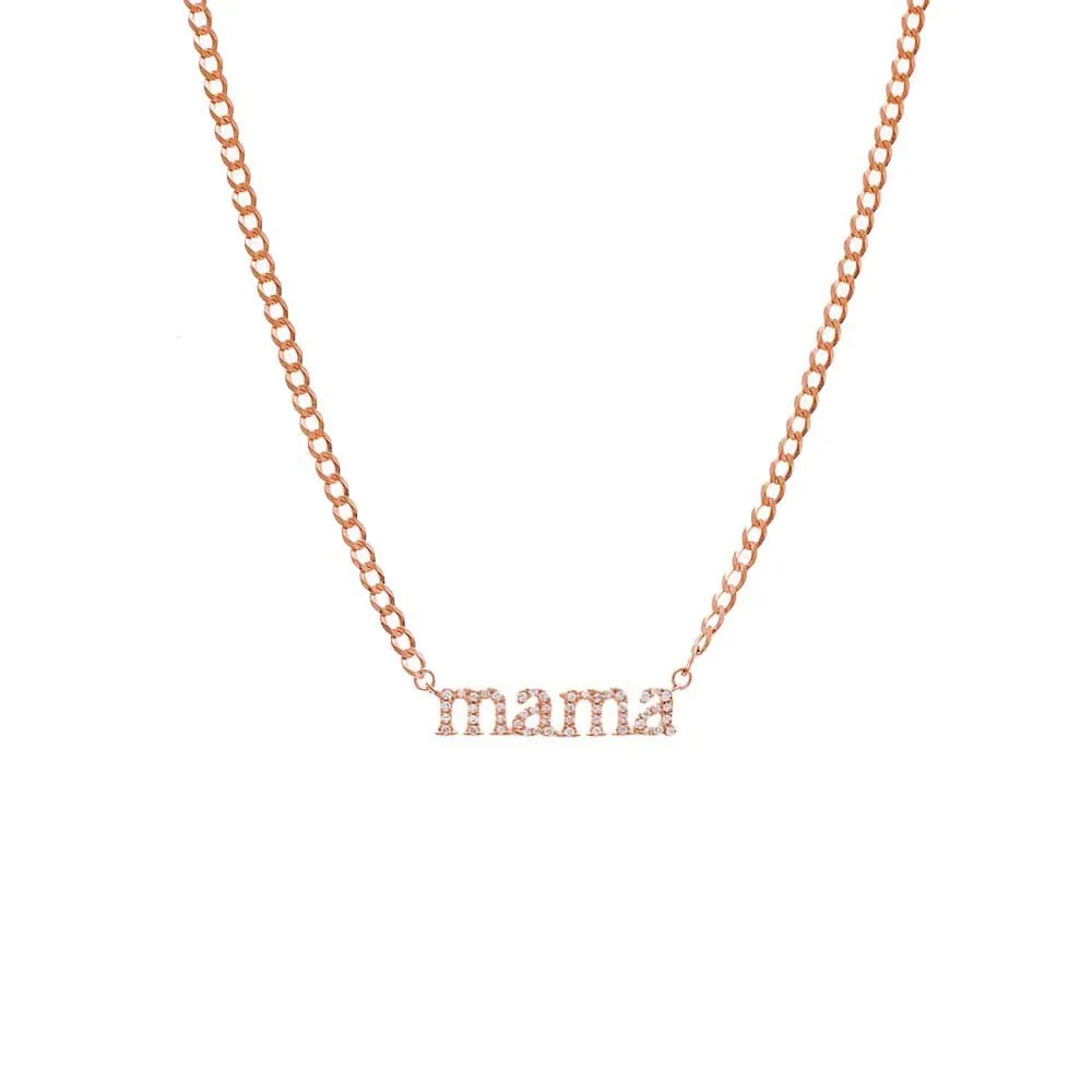 Diamond Pave Mama Lowercase Necklace 14K sold by Adina Eden's product image thumbnail 4