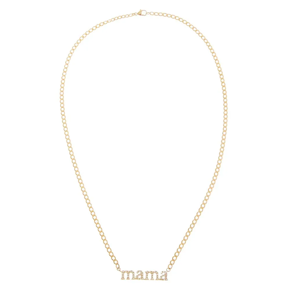 Diamond Pave Mama Lowercase Necklace 14K sold by Adina Eden's product image thumbnail 2