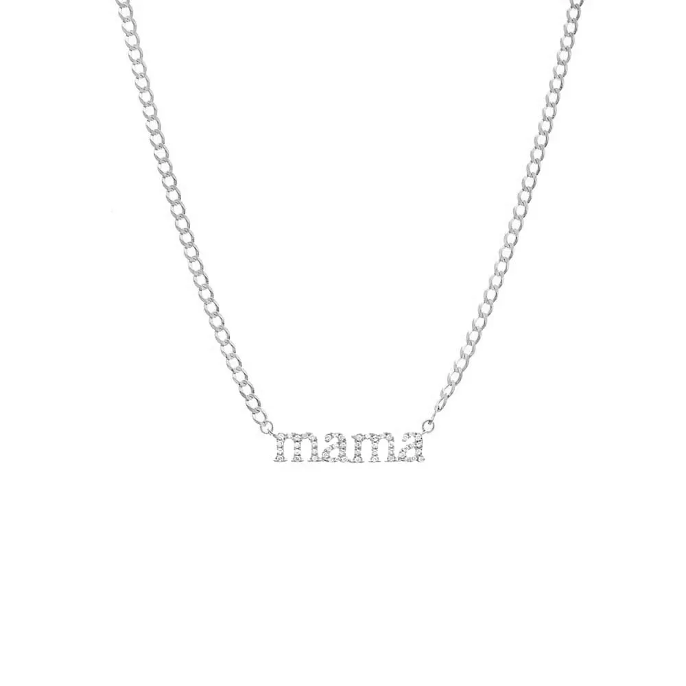 Diamond Pave Mama Lowercase Necklace 14K sold by Adina Eden's product image thumbnail 3
