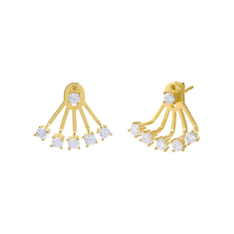 Solitaire Ear Jacket Stud Earring sold by Adina Eden's