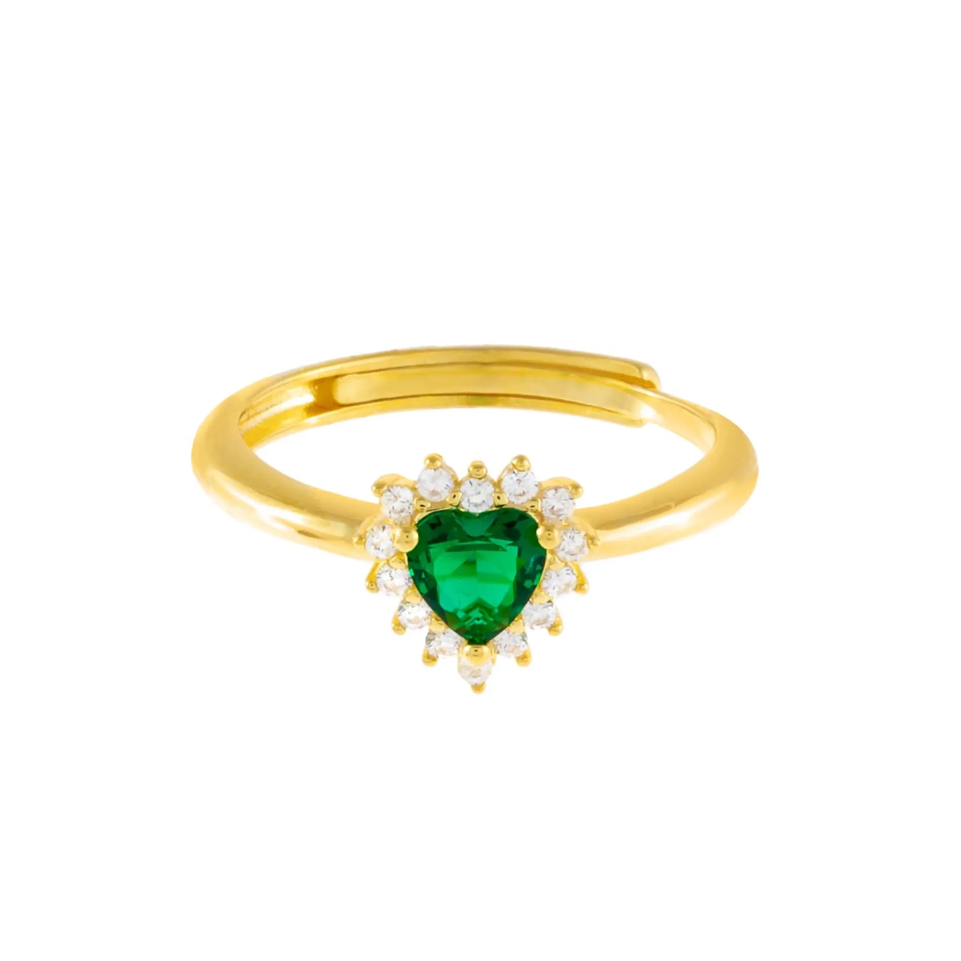 CZ Emerald Green Heart Stone Ring sold by Adina Eden's product image thumbnail 3
