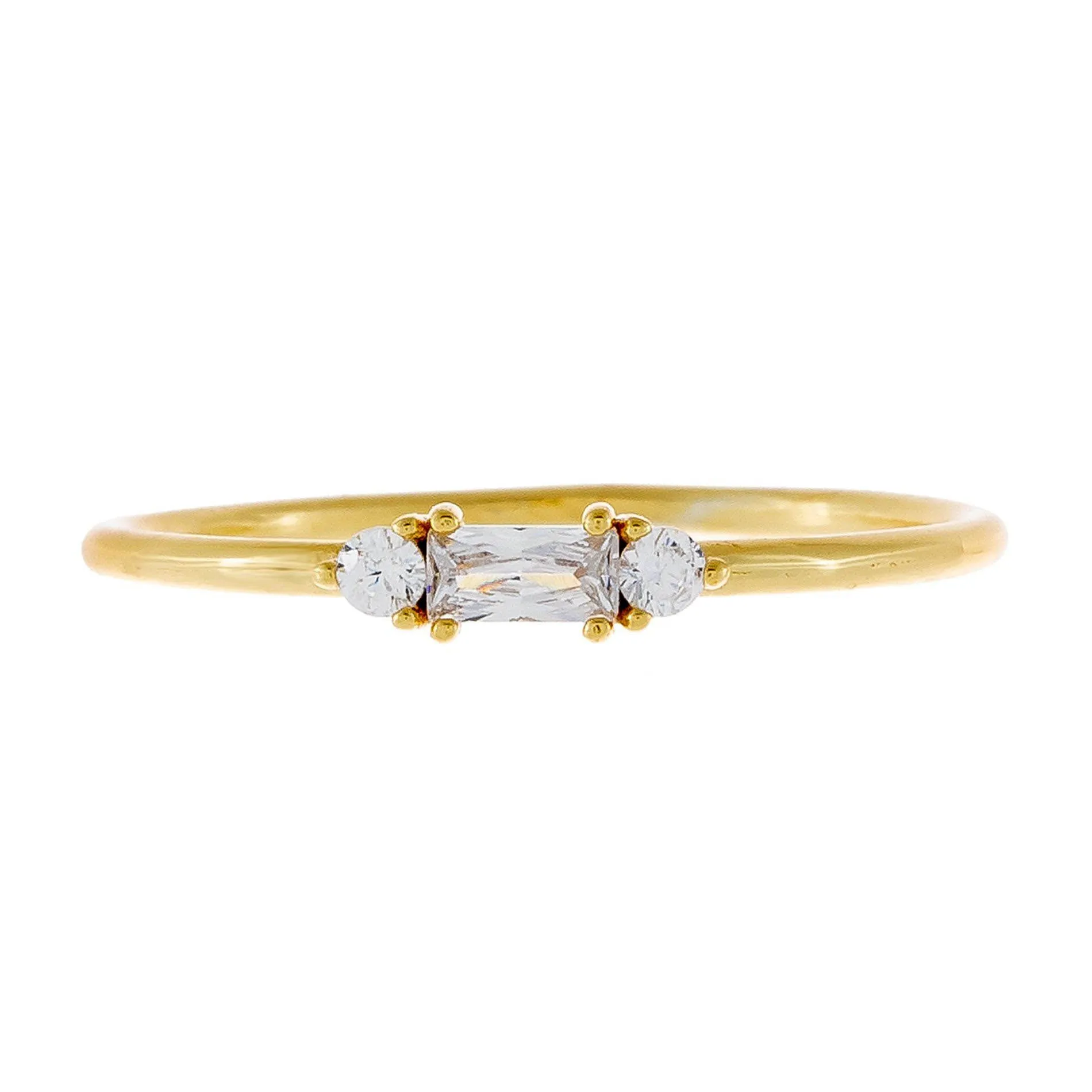 CZ Baguette Dainty Ring sold by Adina Eden's