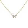 Diamond Dainty Butterfly Necklace 14K sold by Adina Eden's