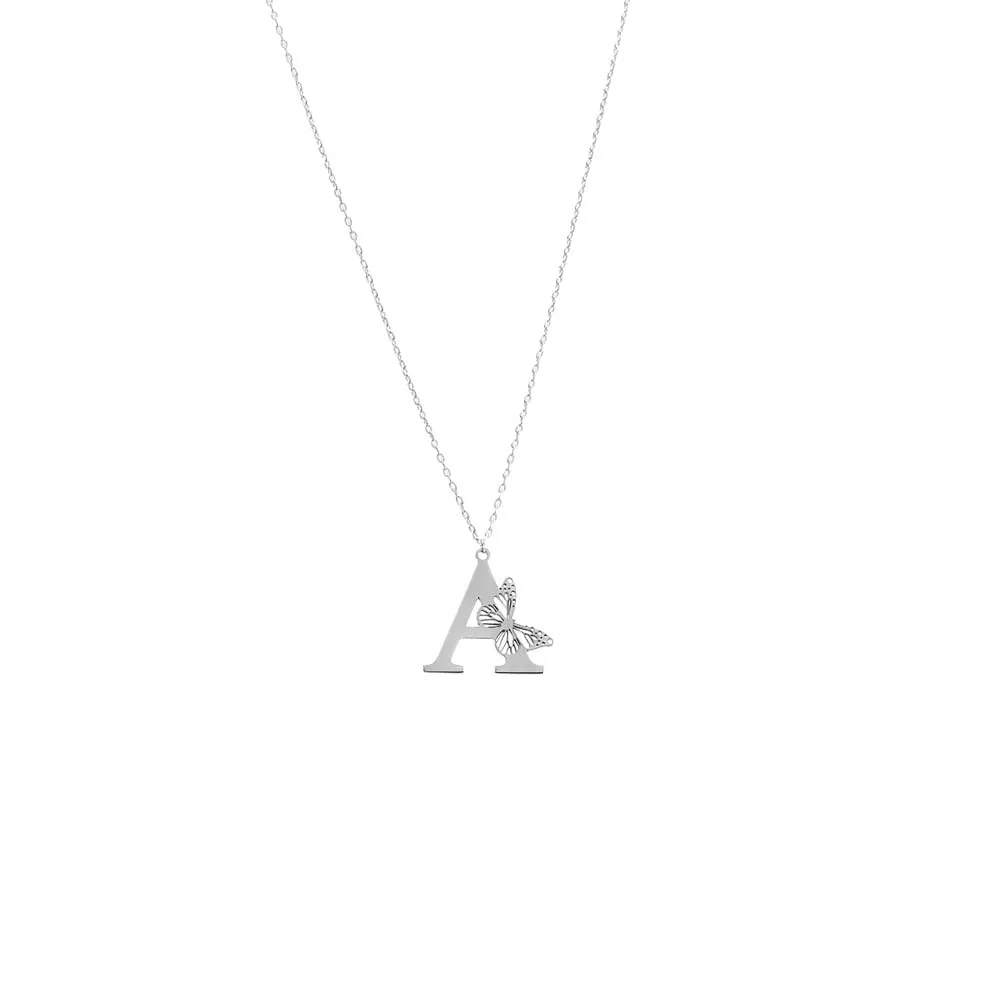 Solid Initial With Butterfly Cut Out Necklace sold by Adina Eden's product image thumbnail 3