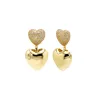 Solid/Pave Heart Dangling Drop Stud Earring sold by Adina Eden's