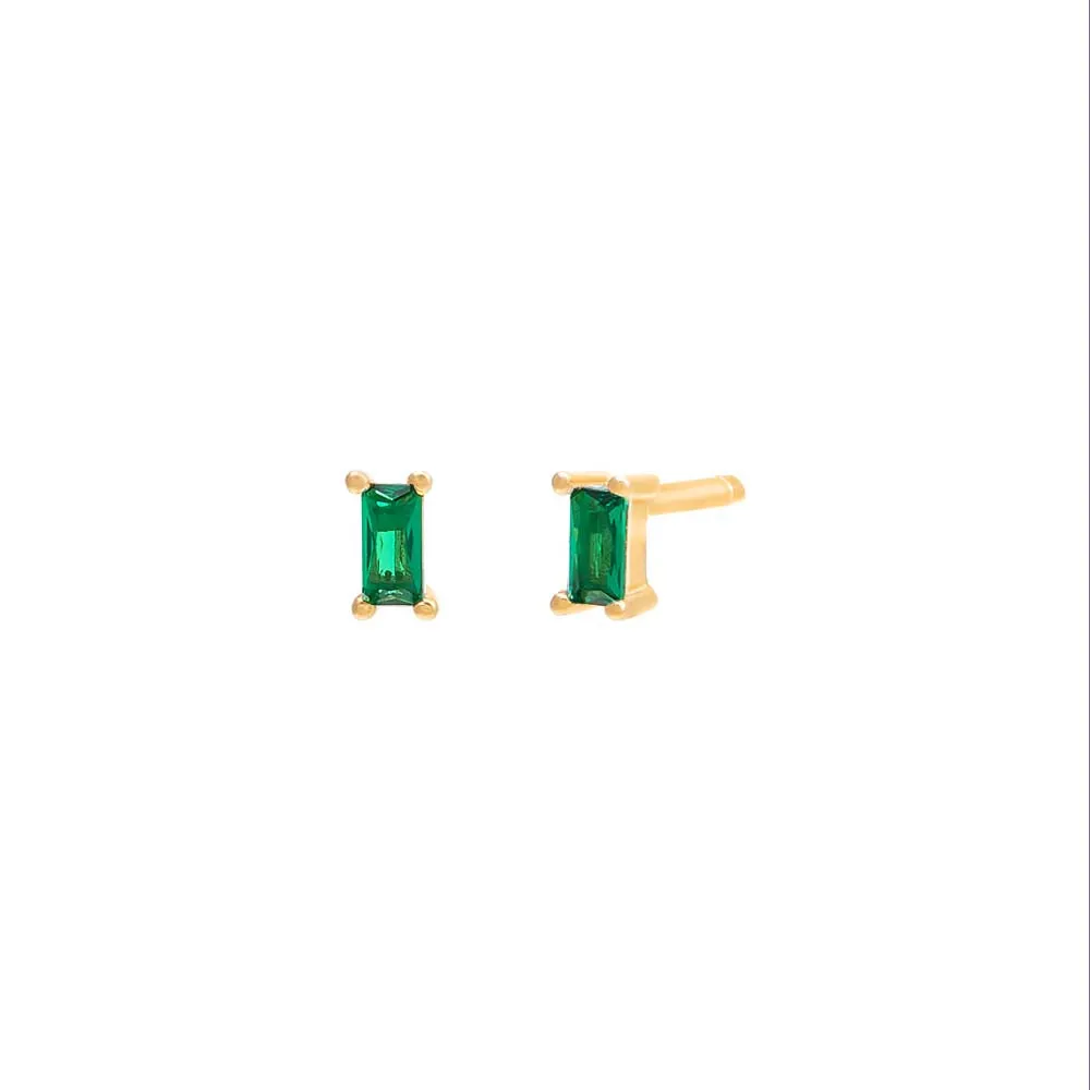 Tiny Colored Baguette Stud Earring sold by Adina Eden's product image thumbnail 5