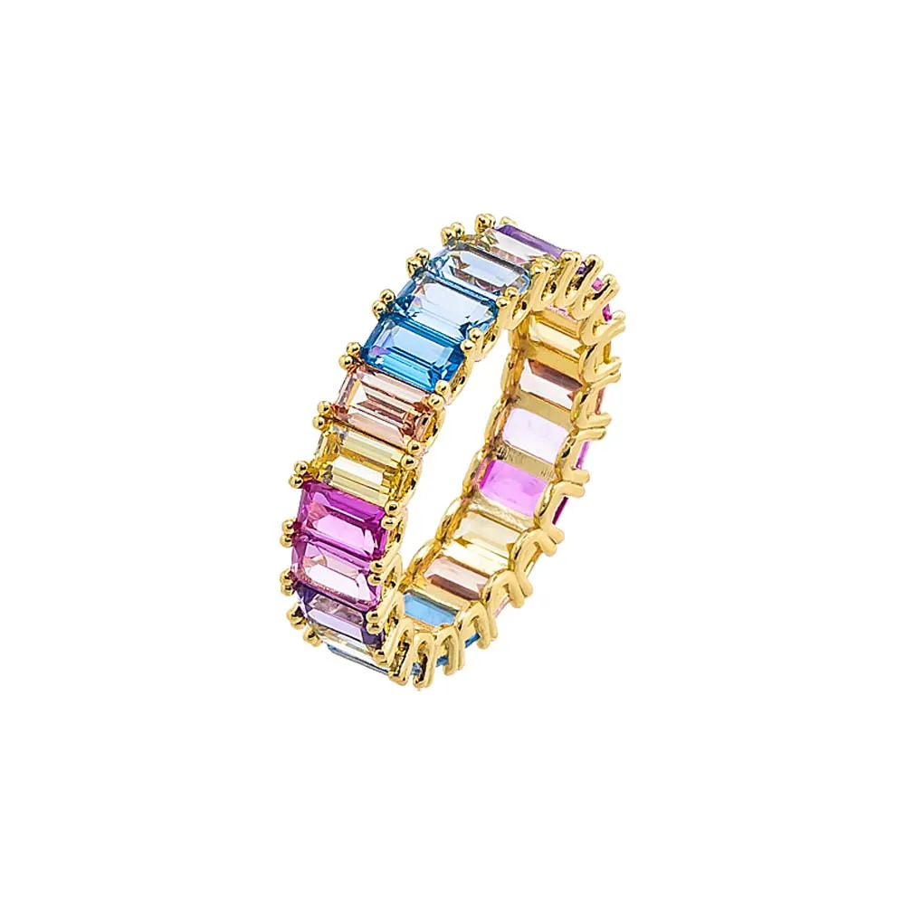 Pastel Colored Baguette Band Ring sold by Adina Eden's