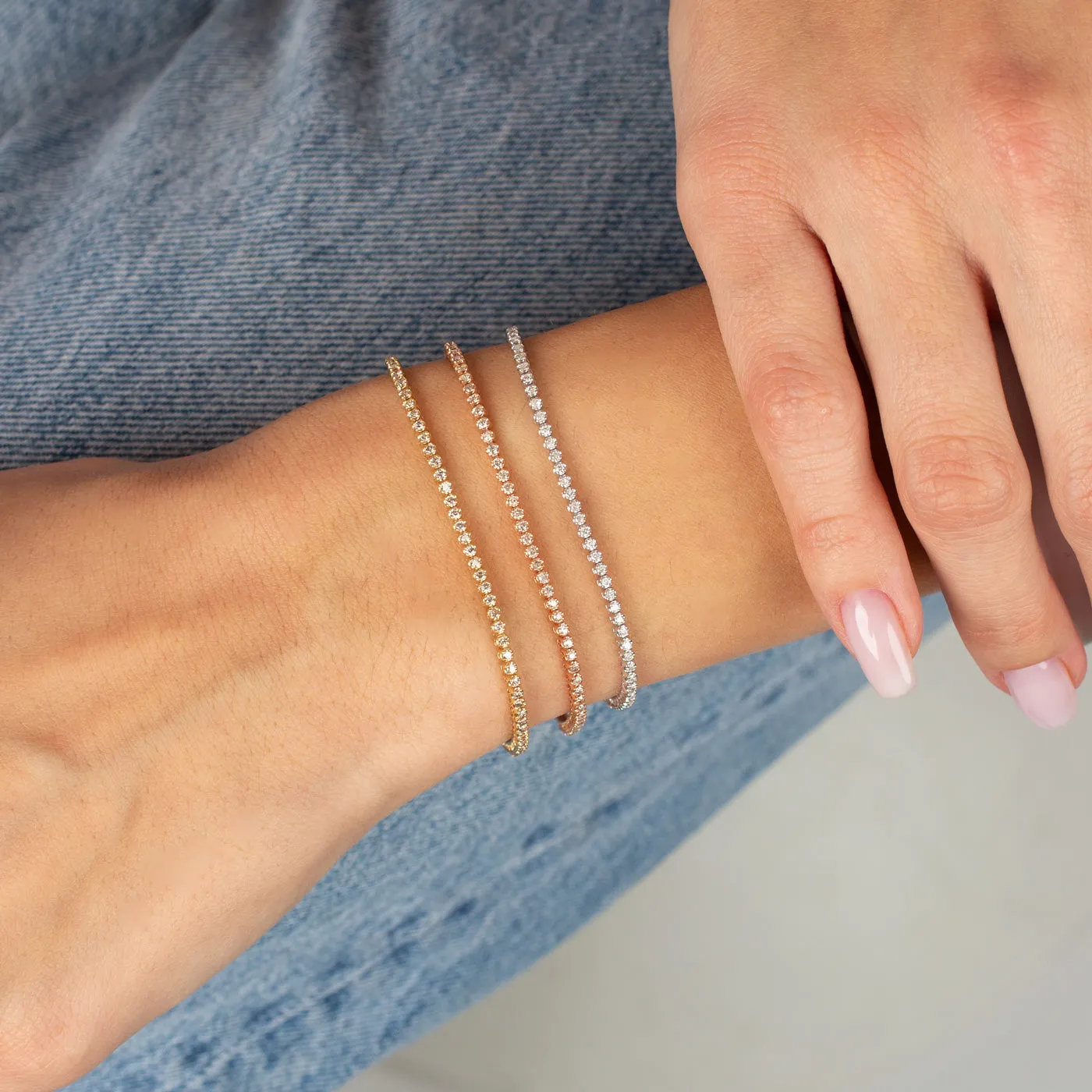 1 Carat Diamond Tennis Bracelet 14K sold by Adina Eden's product image thumbnail 2