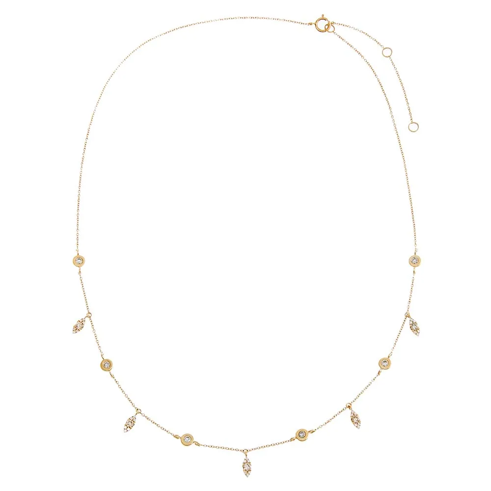 Diamond Bezel X Pave Shaker Necklace 14K sold by Adina Eden's product image thumbnail 4