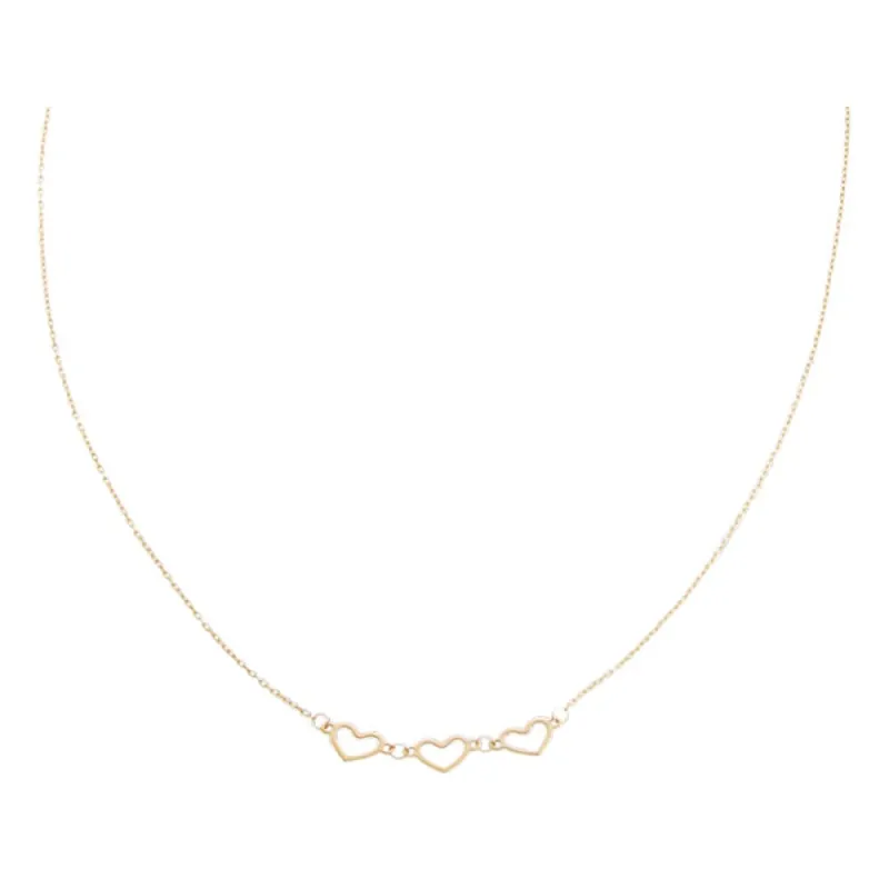 Solid Mini Open Hearts Choker Necklace 14K sold by Adina Eden's