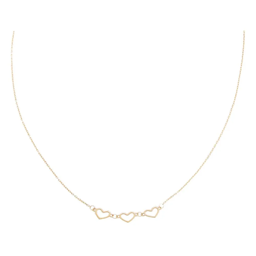 Solid Mini Open Hearts Choker Necklace 14K sold by Adina Eden's