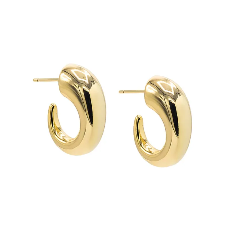 Solid Bubble Elongated Hoop Earring sold by Adina Eden's