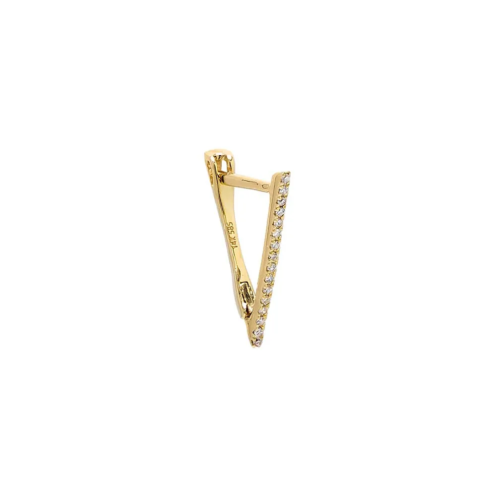Diamond Pave Open Triangle Hoop Earring 14K sold by Adina Eden's product image thumbnail 3