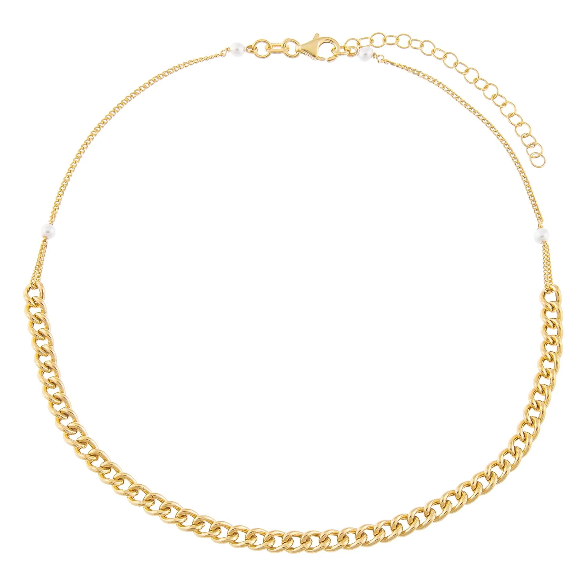 Chain Link Pearl Choker sold by Adina Eden's product image thumbnail 3