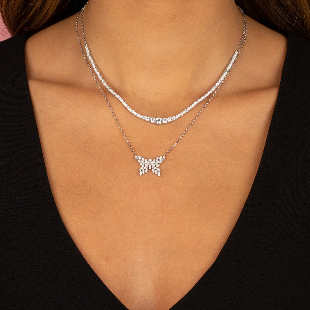 Half CZ Graduated Tennis Necklace sold by Adina Eden's product image thumbnail 5