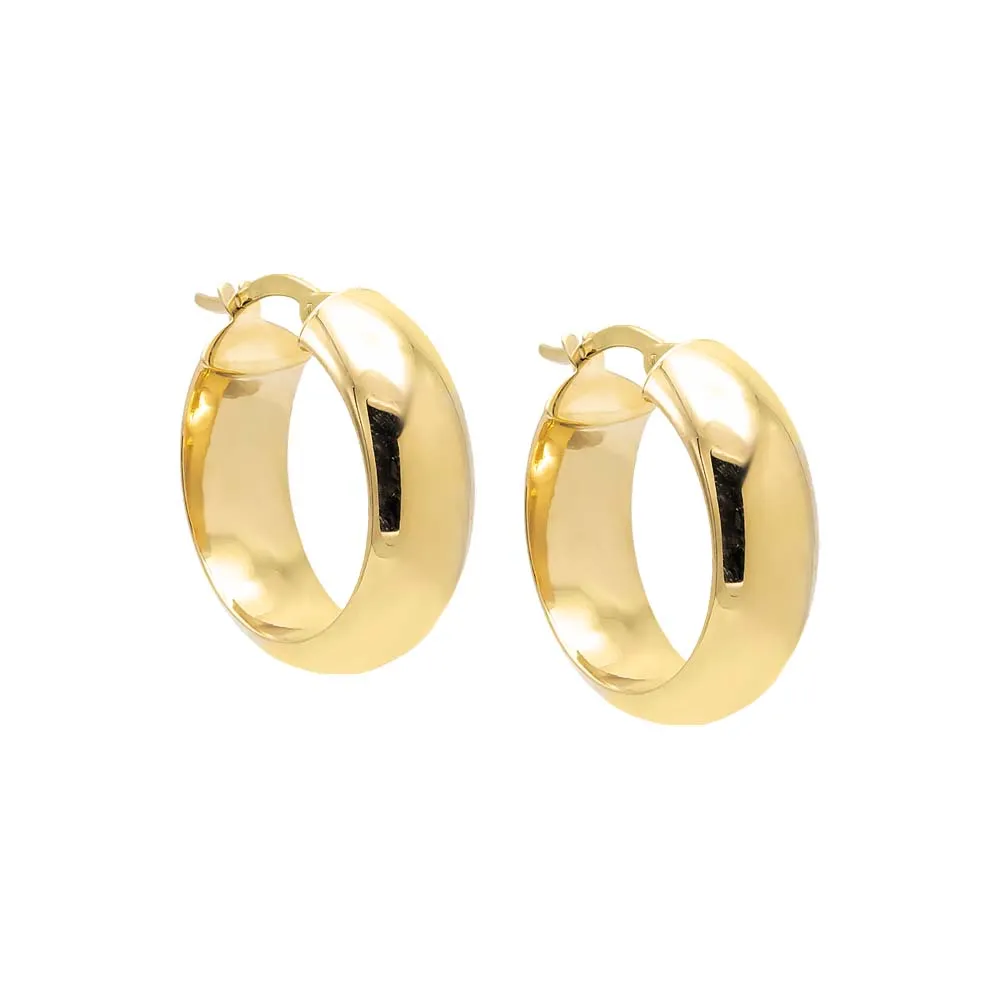 Solid Wide Rounded Hoop Earring 14K sold by Adina Eden's