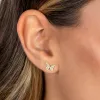 CZ Pave Butterfly Stud Earring sold by Adina Eden's
