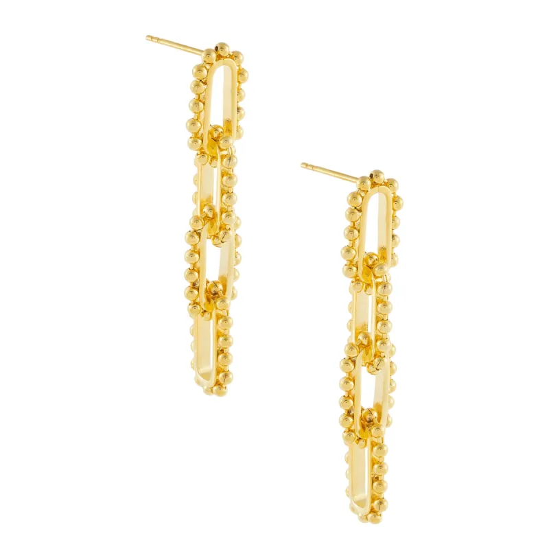 Beaded Link Drop Earring sold by Adina Eden's