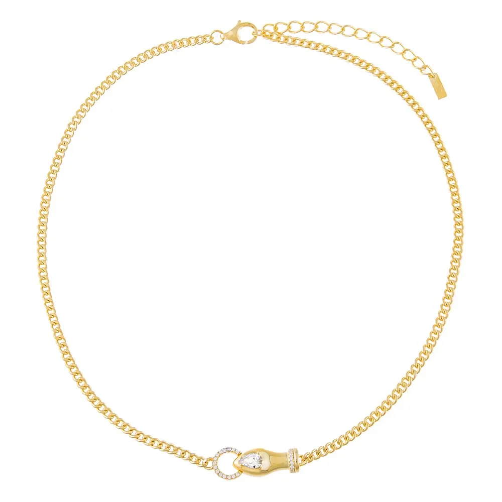 Pavé Snake Interlocked Chain Choker sold by Adina Eden's product image thumbnail 3