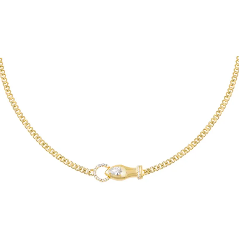 Pavé Snake Interlocked Chain Choker sold by Adina Eden's