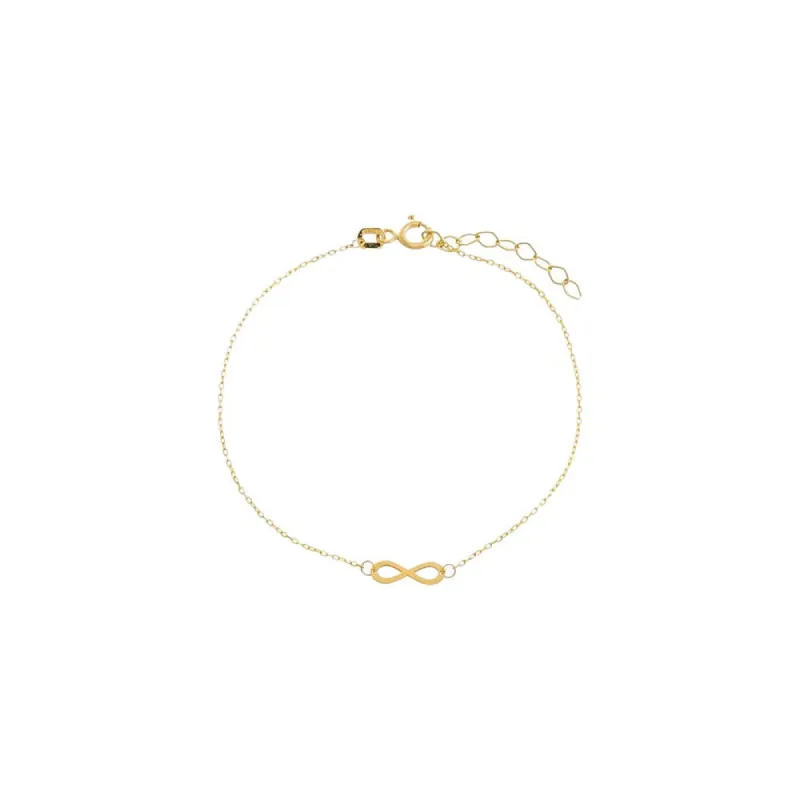 Solid Infinity Sign Pendant Bracelet 14K sold by Adina Eden's